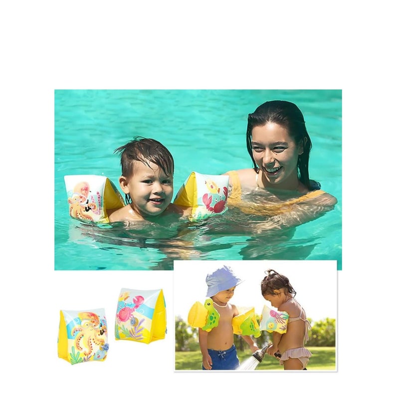 SOLARAE Inflatable Swim Arm Bands Armband for Kids Cute Children Swimming Floatation Sleeves Water Rings Rollup Floats Tube Armlets Swim Floater Sleeves Swimming Arm Floaties Learning Swim Training Aids - Image 4