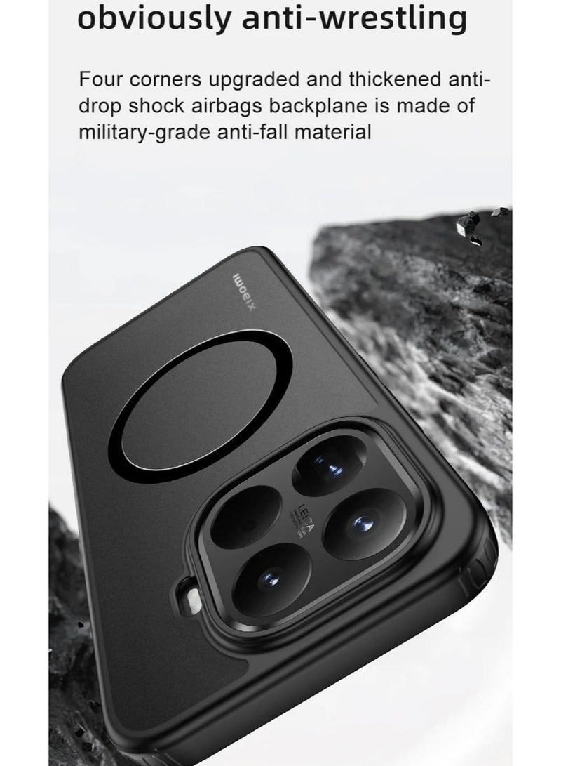 general Xiaomi 15T Pro Magnetic Case, [Wireless Charging Supported] Matte Frosted Semi-Transparent Case with Airbag Protection, Shockproof Bumper Cover, Soft TPU Edges, Hard PC Back Cover - Image 3