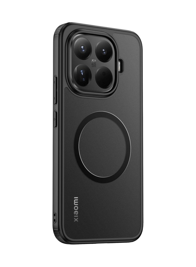 general Xiaomi 15T Pro Magnetic Case, [Wireless Charging Supported] Matte Frosted Semi-Transparent Case with Airbag Protection, Shockproof Bumper Cover, Soft TPU Edges, Hard PC Back Cover - Image 1