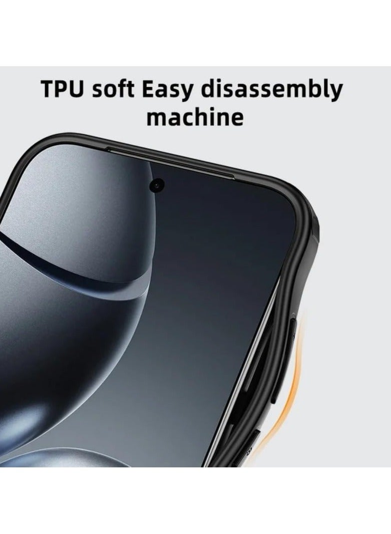 general Xiaomi 15T Pro Magnetic Case, [Wireless Charging Supported] Matte Frosted Semi-Transparent Case with Airbag Protection, Shockproof Bumper Cover, Soft TPU Edges, Hard PC Back Cover - Image 4