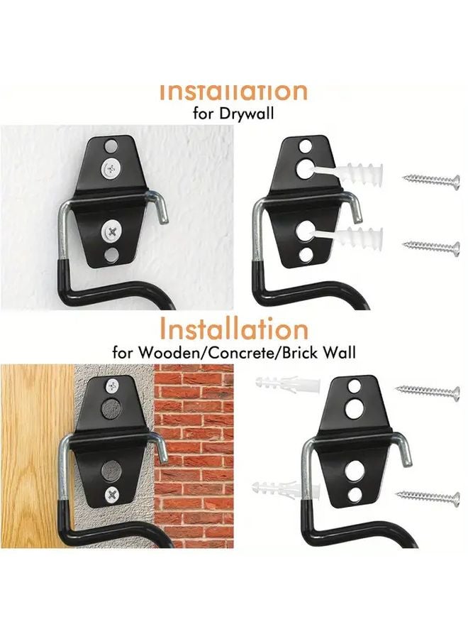 Green Wall Mounted Broom Holder Set 5pcs Tool Storage Hook For Garage Garden - Image 5