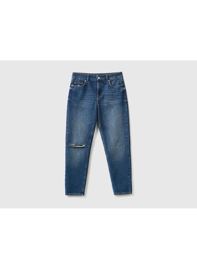 UNITED COLORS OF BENETTON Cropped High-Waisted Jeans