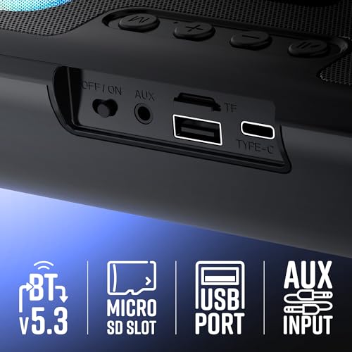 ZEBRONICS Astra 35, Portable Bluetooth Speaker, 16 Watts, Upto 8h Backup, Dual Drivers + Dual Passive Radiators, Call Function, Bluetooth v5.3 | USB | mSD| AUX, TWS, RGB LED - Image 4