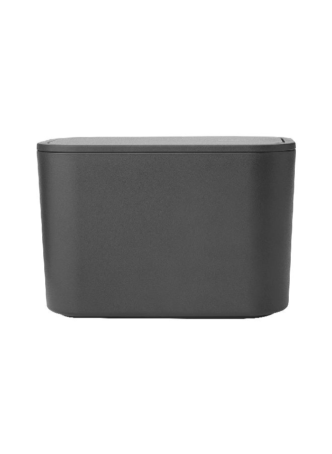 brabantia Mindset Textured Feel Non Scratching Swing Lid Bathroom Waste Caddy Dark Grey 9.9 x 15 x 8.6 cm 303364  - Image 1