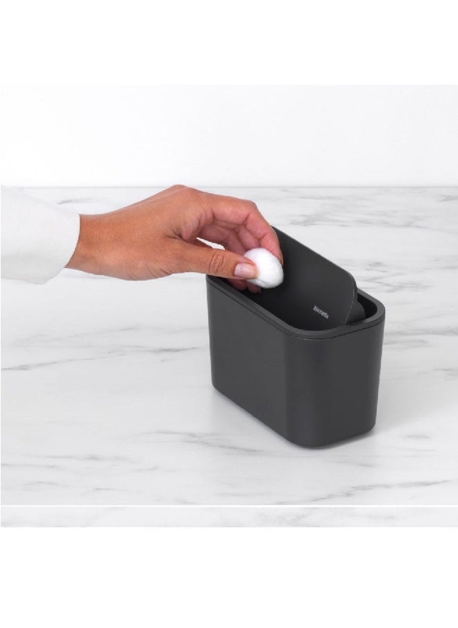 brabantia Mindset Textured Feel Non Scratching Swing Lid Bathroom Waste Caddy Dark Grey 9.9 x 15 x 8.6 cm 303364  - Image 3
