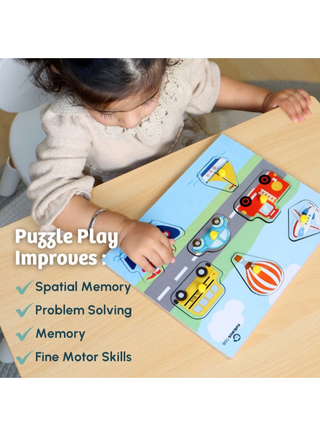 Curious Cub Wooden Vehicle Pegged Puzzle Game  Vehicle Themed Peg Board  Sorting Toy For Kids 1.5 Yrs+Screen Free Activities For KidsShape Matching Game For Toddlers Ideal Educational Toys Gift - Image 4