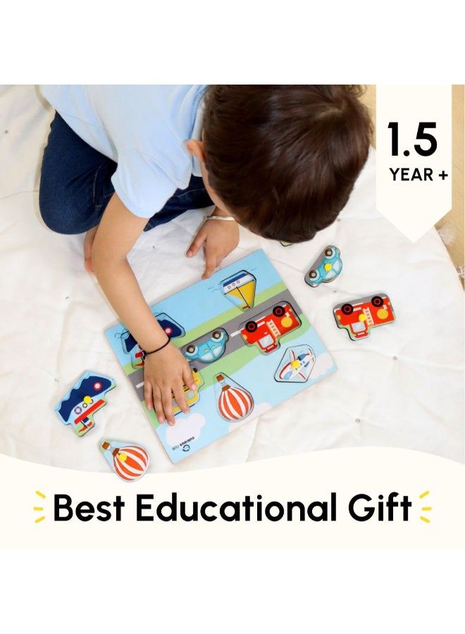 Curious Cub Wooden Vehicle Pegged Puzzle Game  Vehicle Themed Peg Board  Sorting Toy For Kids 1.5 Yrs+Screen Free Activities For KidsShape Matching Game For Toddlers Ideal Educational Toys Gift - Image 5