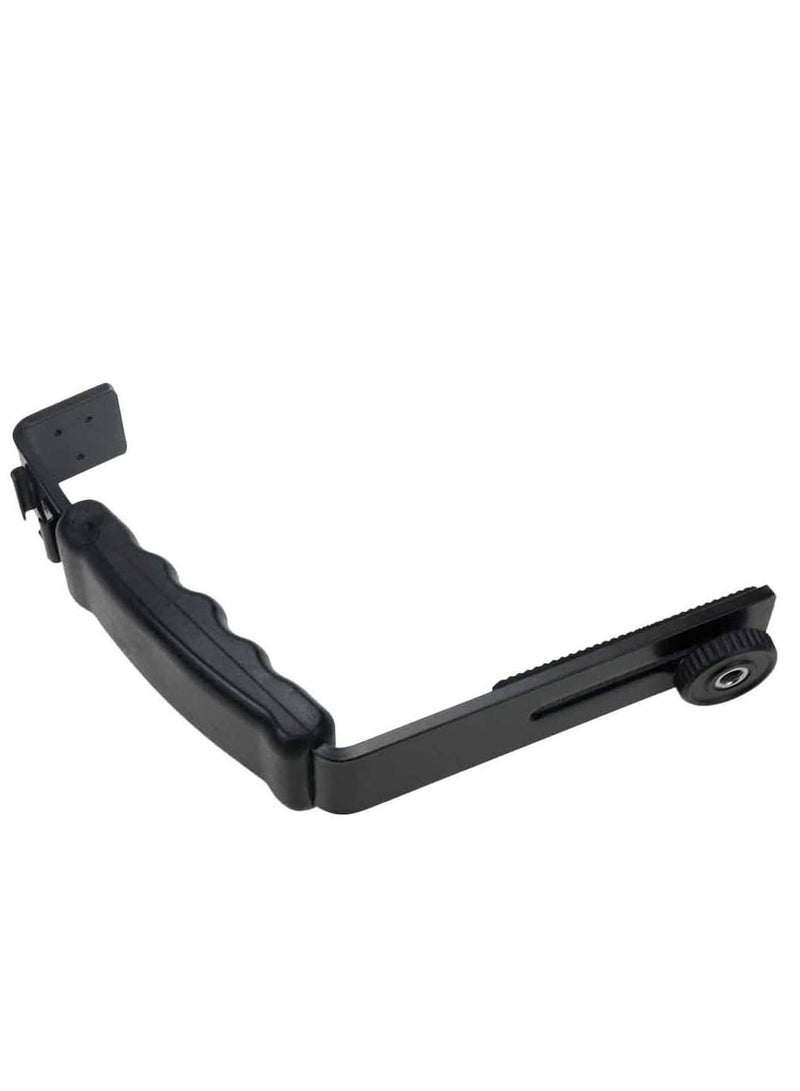 SYOSI Camera L Bracket Mount Video Grip L Bracket with Cold Shoe Mount 1/4'' Tripod Screw Heavy Duty Padded Hand Grip for DSLR Camera Camcorder  - Image 2