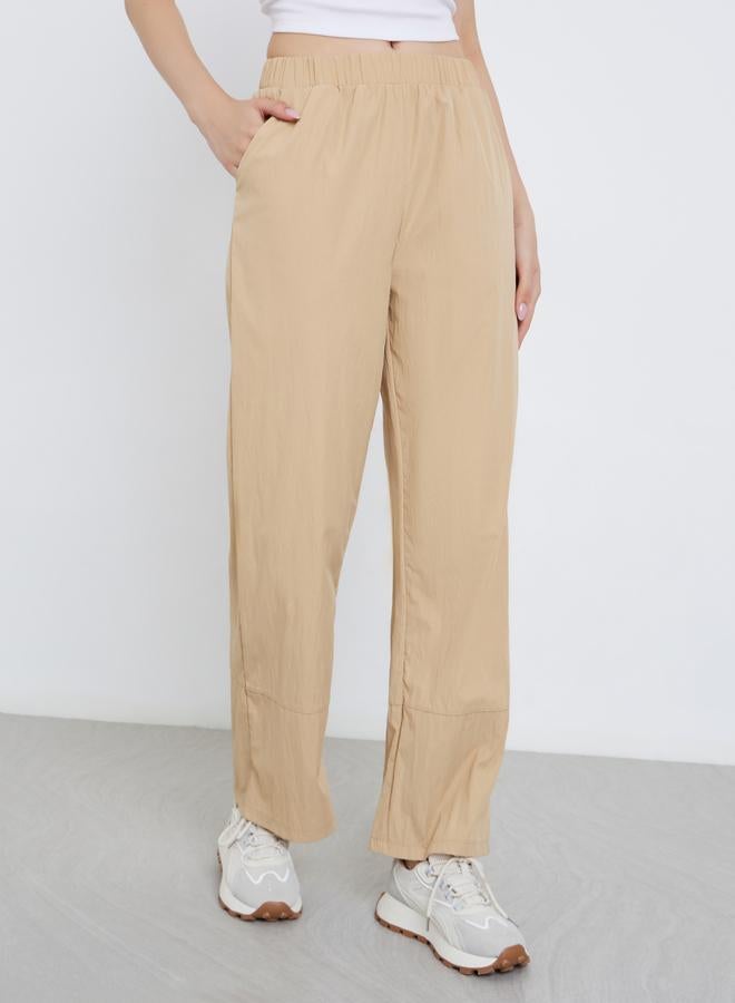 تايك تو بنطلون نسائي بيج بقصة مريحة - Image 2
