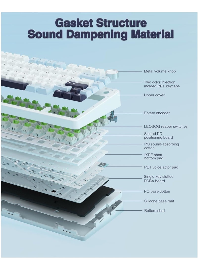 AULA F75 Wireless Mechanical Keyboard Switches RGB Backlit Gaming Keyboard - Image 4