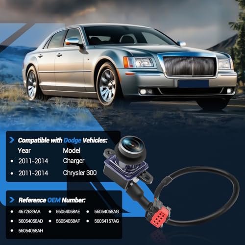 KUTTOLE Rear View Backup Camera Compatible with 2011-2014 Dodge Charger Chrysler 300 Park Assist Camera Replaces 56054058AH 56054058AD 56054058AE 56054058AF 56054058AG - Image 3
