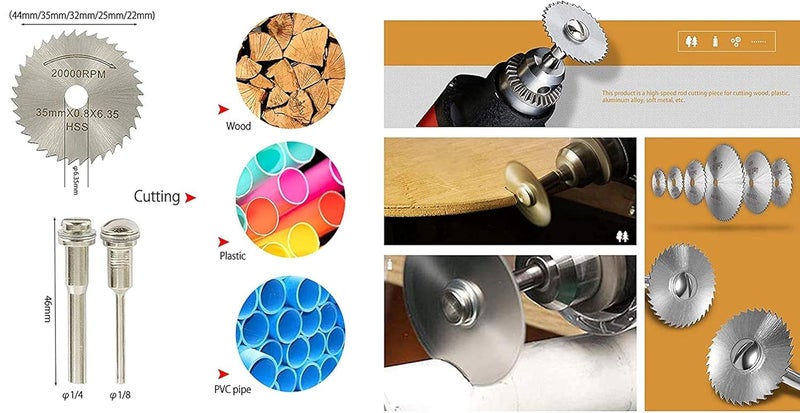 DIY Crafts DIY Crafts CTDIYHI23224 Diamond Cutting Discs Wheel Drill Bit Cutting Wheel Set for Rotary Tool Cutter Kit with Mandrels  - Image 4