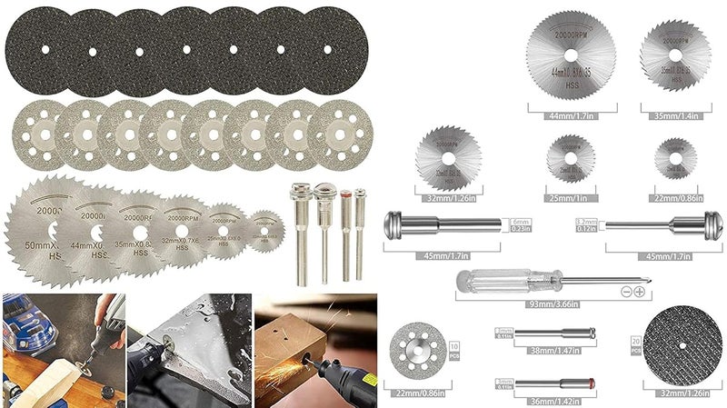 DIY Crafts DIY Crafts CTDIYHI23224 Diamond Cutting Discs Wheel Drill Bit Cutting Wheel Set for Rotary Tool Cutter Kit with Mandrels  - Image 2