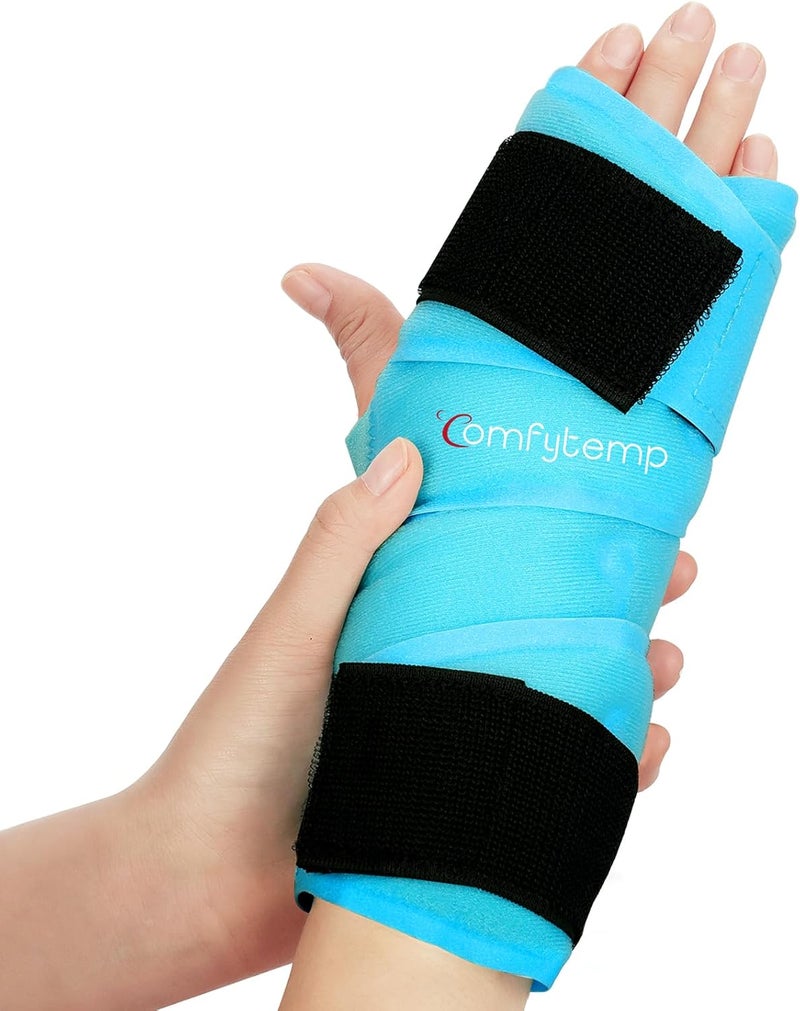 Comfytemp Full Hand Wrist Ice Pack Wrap for Carpal Tunnel Relief, FSA HSA Eligible, 33" Wrist Brace Reusable Compression Hand Support for Injuries, Tendonitis, Arthritis, Swelling, Cold Hot Therapy