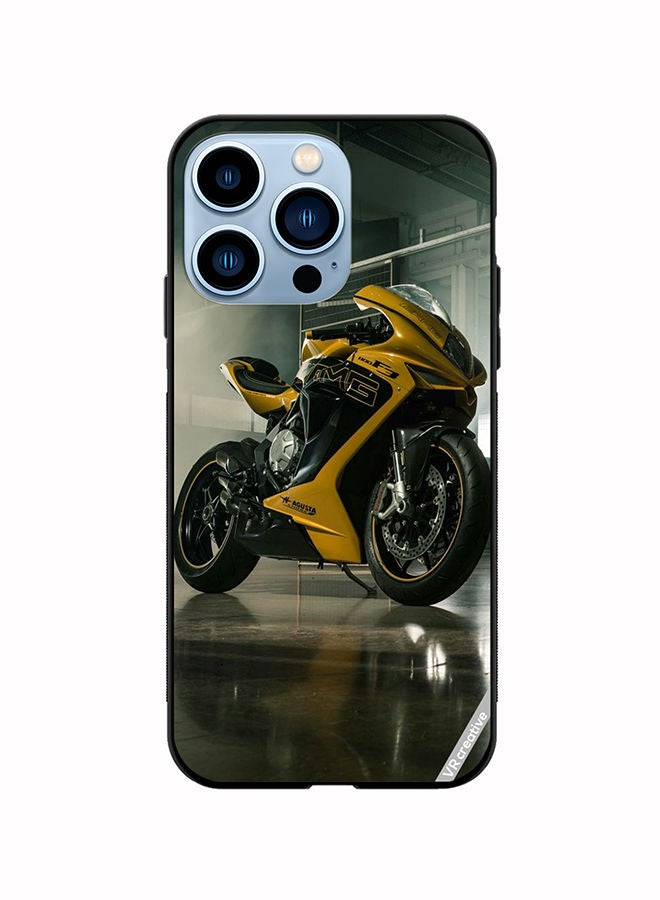 VR CREATIVE غطاء حماية لهاتف آبل آيفون 14 برو ماكس بتصميم دراجة ملون - Image 1