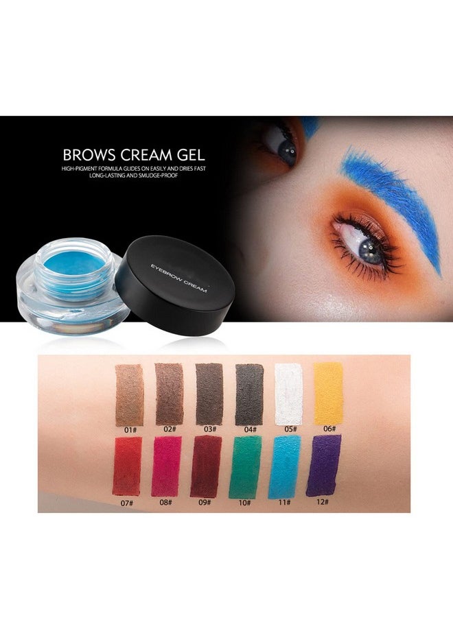 Melemando 12 Color Eyebrow Cream Long Lasting Eyeliner Waterproof Colorful Eyebrows Pomade Gel Smooth Eye Brow Makeup Cosmetics With Eyebrow Brush ( 02 Dark Brown ）  - Image 4
