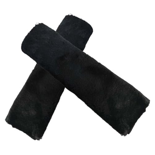 LHDOS 2PCS Car Seat Belt Cover Pads Soft Faux Sheepskin Seat Belt Protectors Driving Comfortable Seat Belt Shoulder Strap Cover Protect Shoulder and Neck Universal Car Interior Accessories Black - Image 1