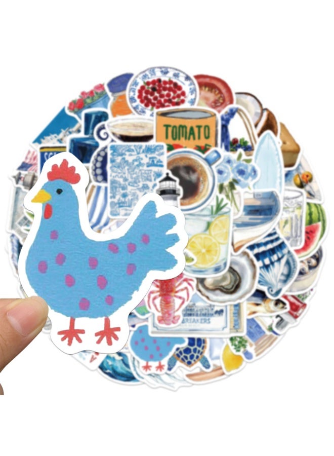 50Pcs Coastal Blue Aesthetic Stickers Waterproof Ocean-Themed Decals for Water Bottles Laptops Journals Scrapbooks Travel Crafts for Teens Girls Adults - Image 5