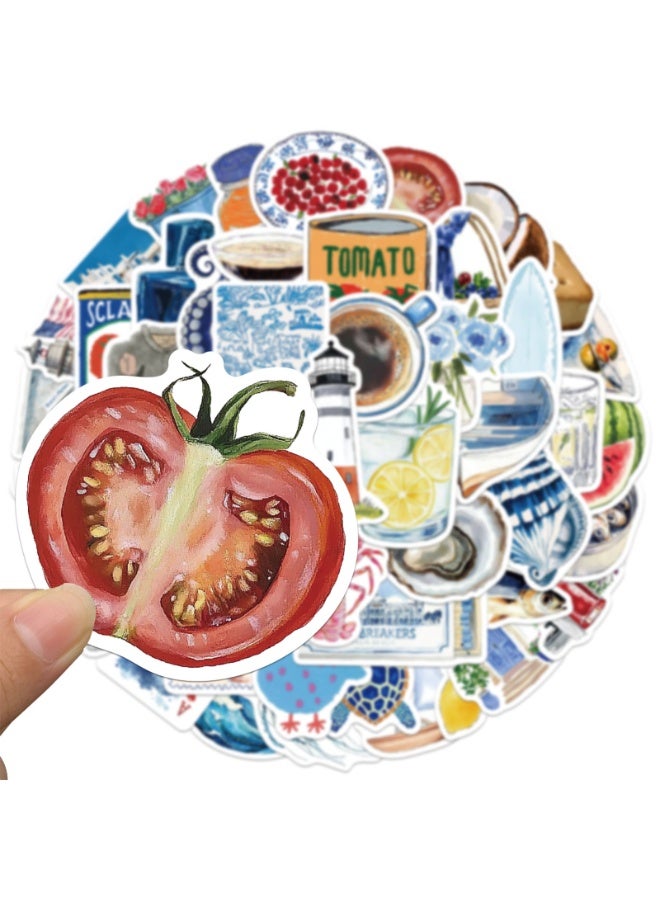 50Pcs Coastal Blue Aesthetic Stickers Waterproof Ocean-Themed Decals for Water Bottles Laptops Journals Scrapbooks Travel Crafts for Teens Girls Adults - Image 4