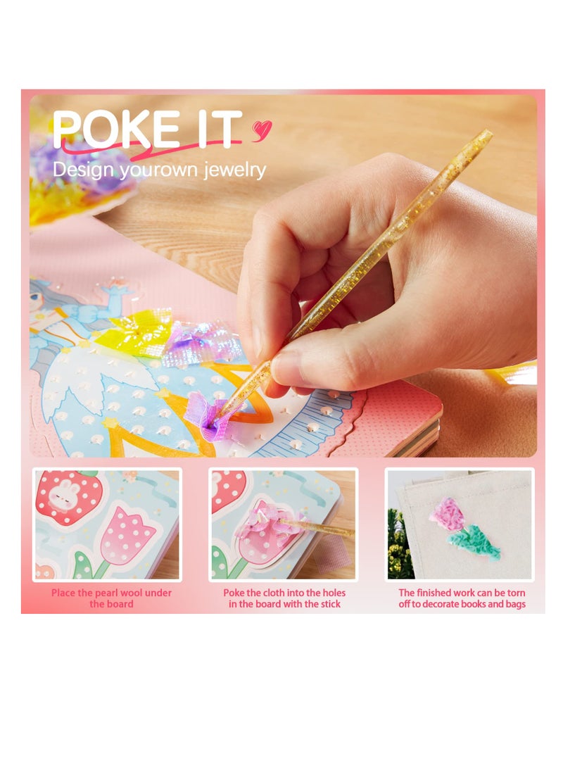 KASTWAVE Fashion Design Drawing Book for Girls, Fashion Design Sketchbook with Watercolor Painting with Watercolor Painting, Stickers, Poking, Puzzle Puncture Painting for Kids, DIY Craft Kit for 2 3 4 5 6 - Image 5