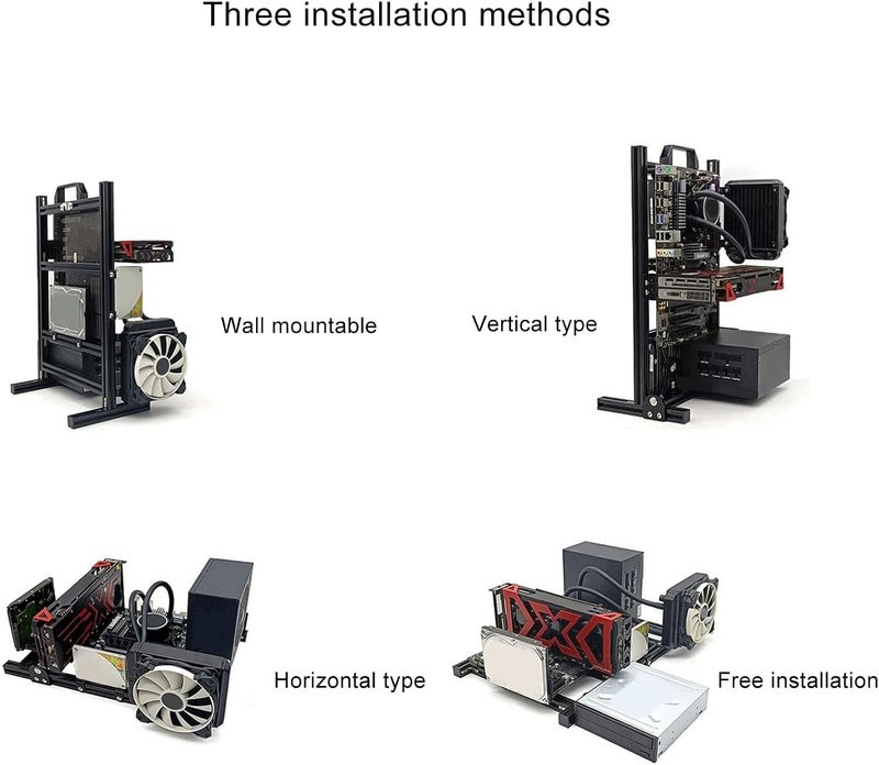 DIY Computer Motherboard Case Rack Heat Dissipation Vertical Open Aluminum Frame Chassis Rack DIY Open Chassis Frame - Image 4