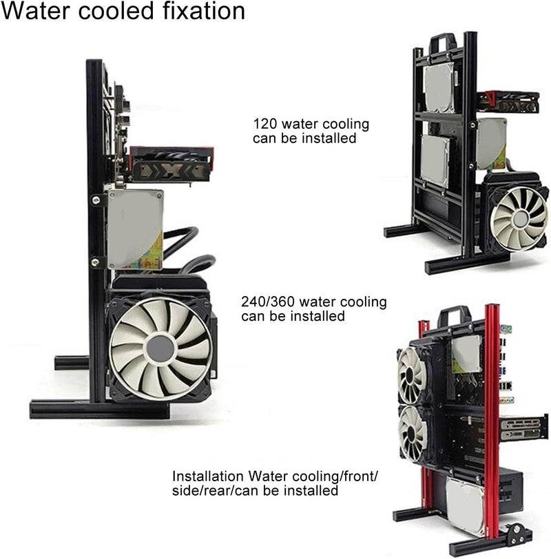 DIY Computer Motherboard Case Rack Heat Dissipation Vertical Open Aluminum Frame Chassis Rack DIY Open Chassis Frame - Image 3