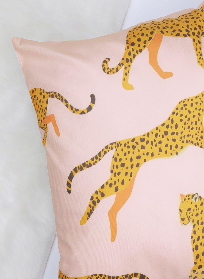 Bonhause Pink Leopard Throw Pillow Covers 18 x 18 Inch Wild Animal Cheetah Modern Decorative Pillow Cases for Couch Sofa Bed Home Decor Set of 2 - Image 4