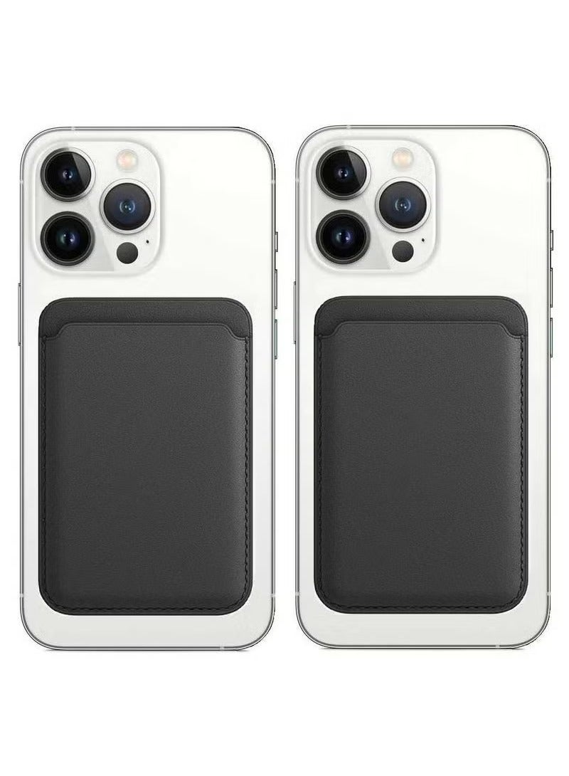 تايجر [2 Pack] Magnetic Card Holder Wallet Compatible with MagSafe for iPhone – Strong Snap-On Magnetic Leather Wallet with RFID-Blocking, Slim Minimalist Design for iPhone 14, 13, 12 Series, Secure Grip Card Organizer for Back of Phone, Durable & Stylish - Image 1