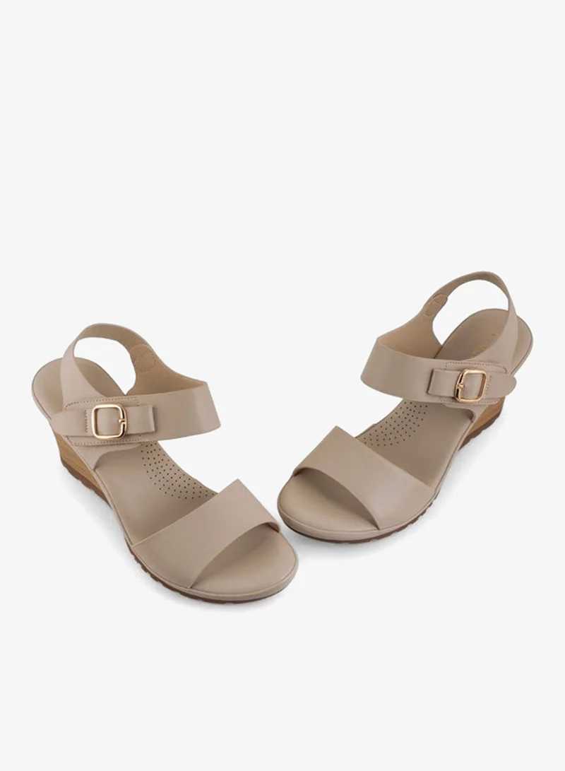 Vincci Taupe Women Ankle Strap Wedge Sandals for Women | Best Price UAE