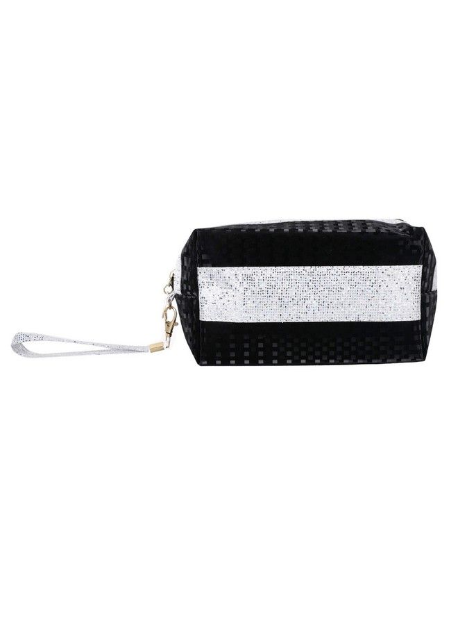 FabSeasons Small Handy Toiletry/Cosmetic/Travel/Makeup Bag/Pouch With Bling For Women Black - Image 2