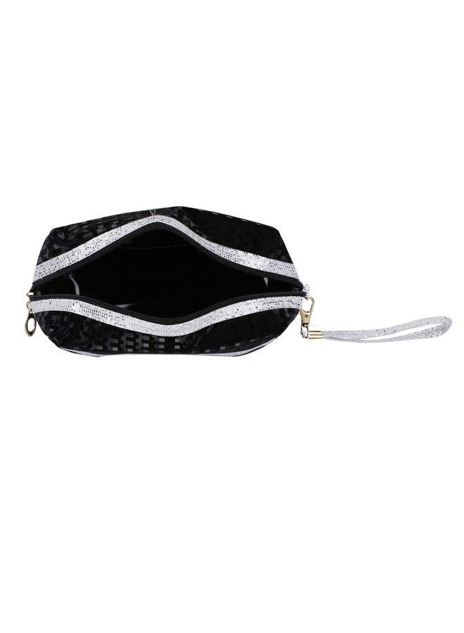 FabSeasons Small Handy Toiletry/Cosmetic/Travel/Makeup Bag/Pouch With Bling For Women Black - Image 5