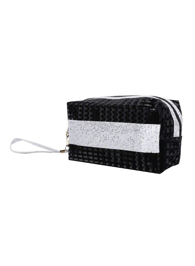 FabSeasons Small Handy Toiletry/Cosmetic/Travel/Makeup Bag/Pouch With Bling For Women Black - Image 3
