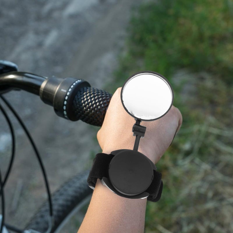 Bike Wristband Rearview Mirror Wide Angle Reflective Safety Cycling Accessories Black - Image 5