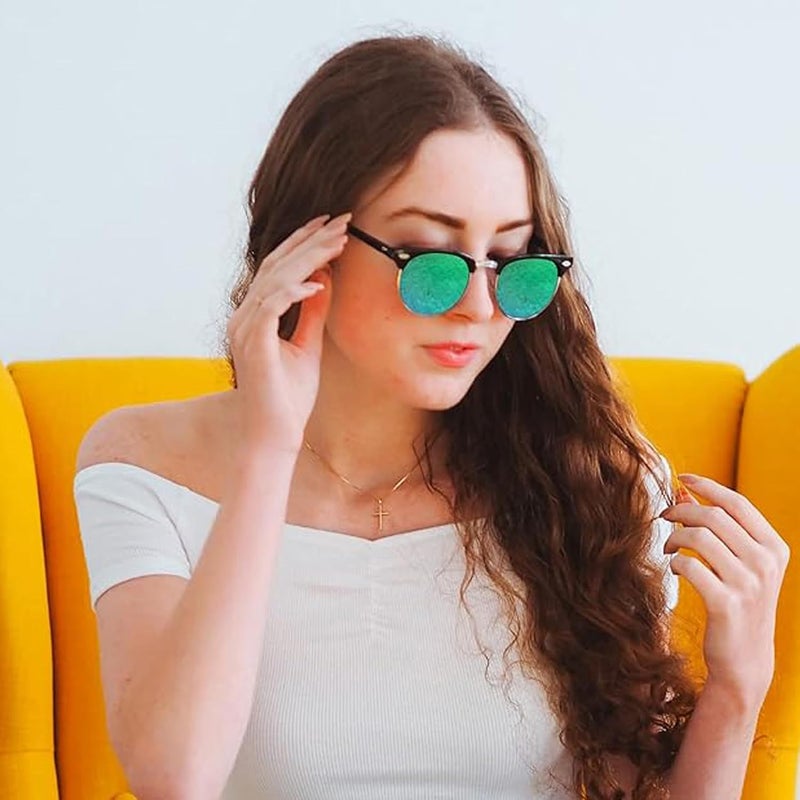 Joopin Rectangular Sunglasses for Men Women Polarized UV Protection, Vintage Classic Square Half Frame Sun Glasses - Image 3