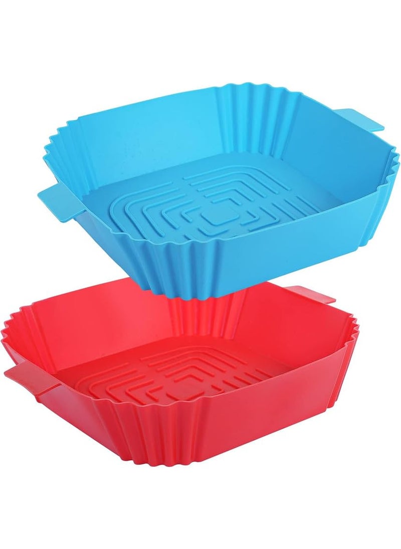Pekos Pekos NonStick Reusable Air Fryer Liners FoodGrade Silicone Basket Liners HeatResistant BPAFree Dishwasher Safe RoundOval Cooking Mat for Frying Baking Roasting 2 Psc_8 Inch 