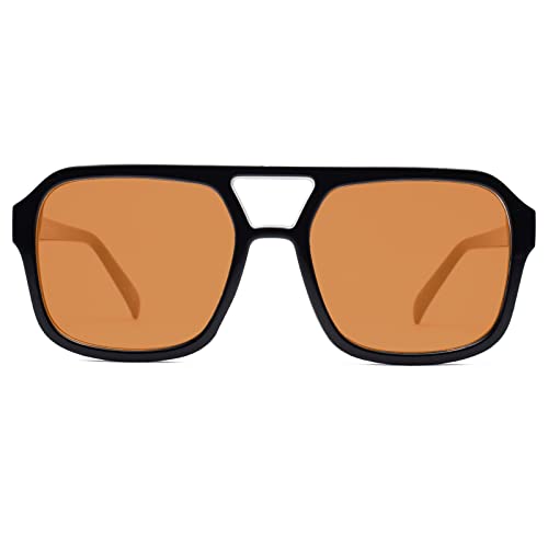 Peter Jones UV Protected Stylish Unisex Large Aviator Sunglasses (98062BW), Black - Image 3