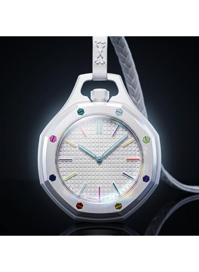 Quartz Analog Pocket Watch with Multicolor Dial, Fashion Hanging Pendant Watch for Boys & Girls - Image 2