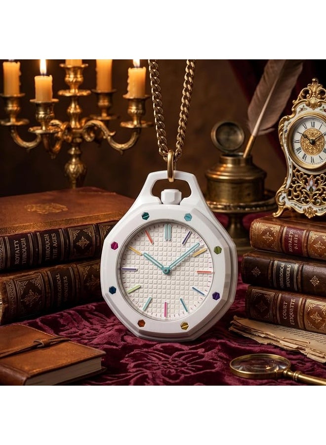 Quartz Analog Pocket Watch with Multicolor Dial, Fashion Hanging Pendant Watch for Boys & Girls - Image 3