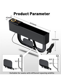 Car Seat Gap Filler Organizer,  2 Pack Multifunctional Auto Console Side Storage Box, 52W Charging Car Organizer and Storage Box, for Car Organizer Front Seat, Black - pzsku/ZA43D4C1081042286860FZ/45/_/1710387555/2d7e3065-0a7c-4532-b7ee-d7a586c5ea0a