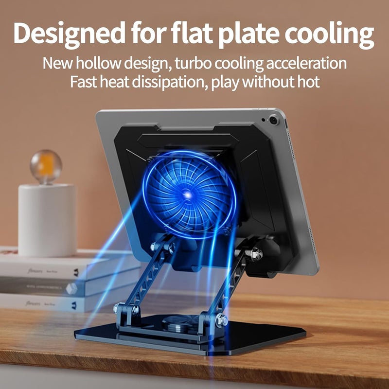 Tujibeay 360掳 Rotatable Folding Laptop Cooling Stand with RGB Fan - Image 3