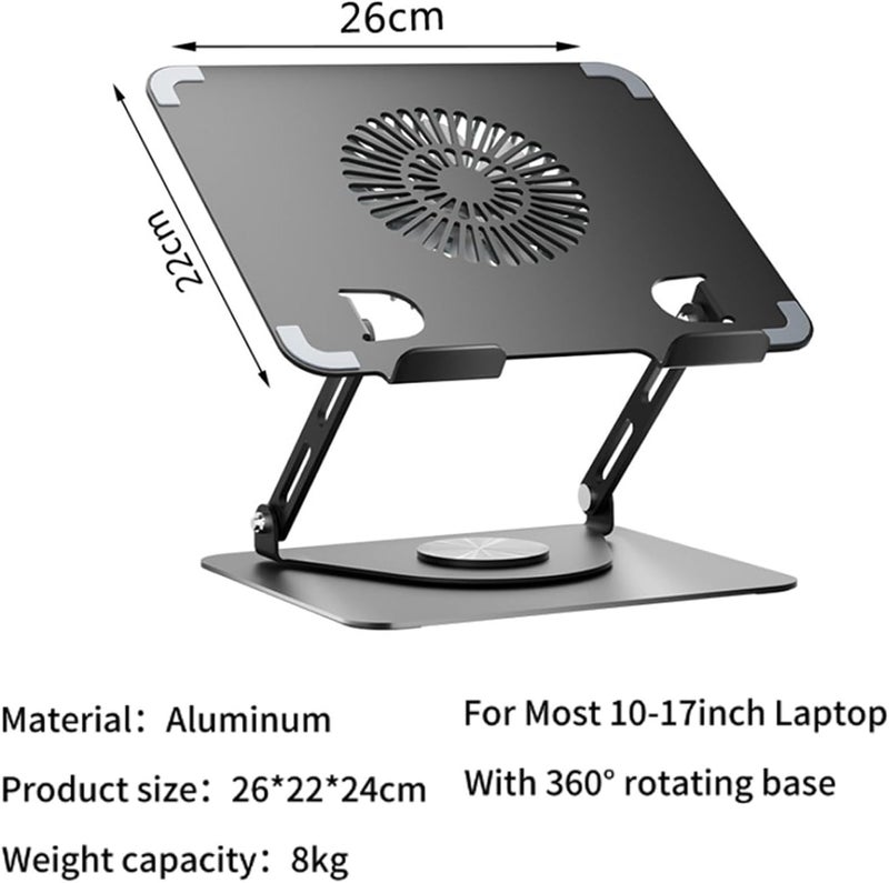 Tujibeay 360掳 Rotatable Folding Laptop Cooling Stand with RGB Fan - Image 5