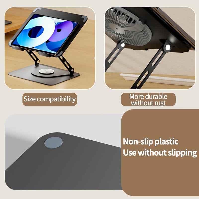 Tujibeay 360掳 Rotatable Folding Laptop Cooling Stand with RGB Fan - Image 4