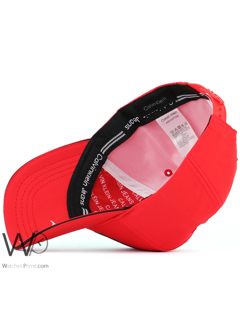 Calvin Klein Jeans Calvin Klein CK Baseball Cap Red Color Cotton Hat For Men - Image 4