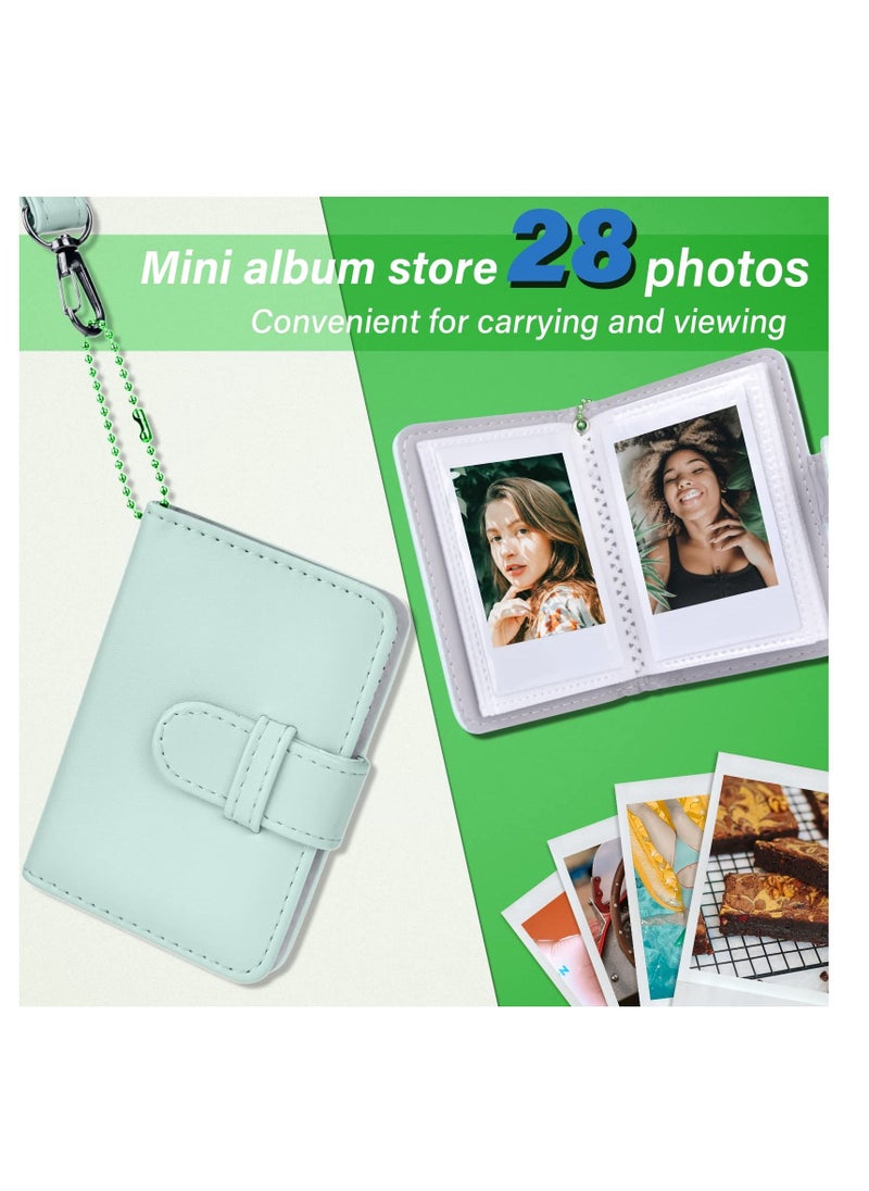 SYOSI Instant Camera Case Compatible with Instax Mini 12, PU Leather Bag with Pocket, Adjustable Shoulder Strap  (Pure Green)  - Image 5