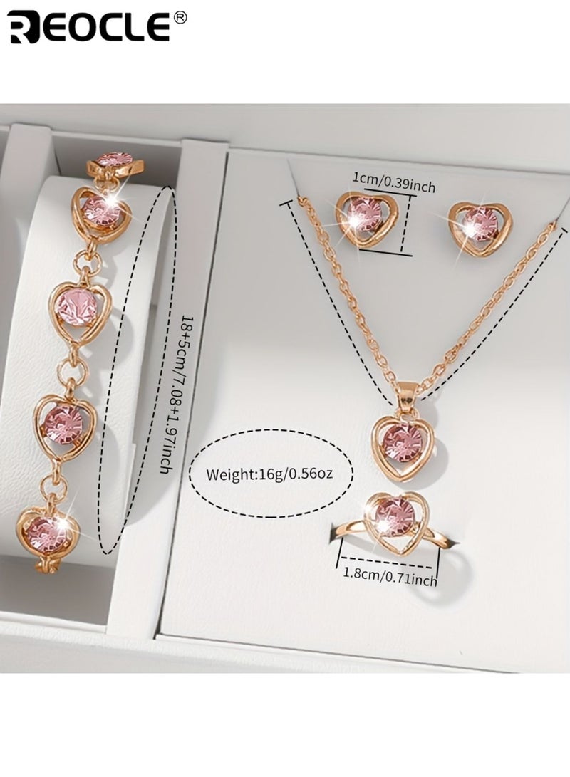 ريوكل نسائي نمط بسيط الكوارتز ووتش والمجوهرات مجموعة مع جولة سبائك الزنك حالة جلد صناعي الفرقة مؤقت وظيفة زر البطارية متضمنة مناسبة لعيد الحب عيد الفصح عيد الهالوين عيد ميلاد ارتداء اليومي للحفلات مناسبات خاصة أنيقة عملية للنساء للسيدات للكبار هدايا عيد الميلاد - Image 5