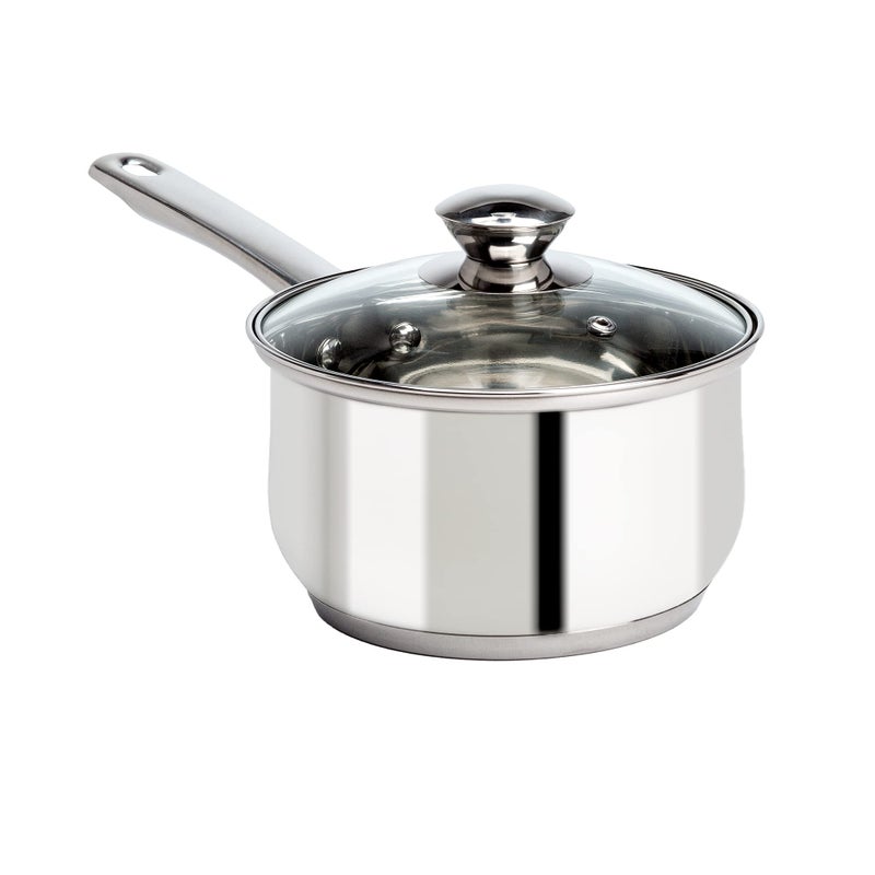 Ecolution Stainless Steel Sauce Pan Encapsulated Induction Ready Cooking Pot with Glass Lid Oven Safe Dishwasher Safe Soup Pot 2Quart