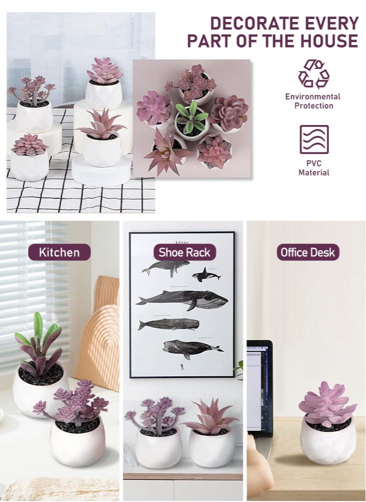 Perfii 6-Pack Realistic Artificial Succulents - Maintenance-Free and Safe, Aesthetic Decor for Any Space  - Image 5