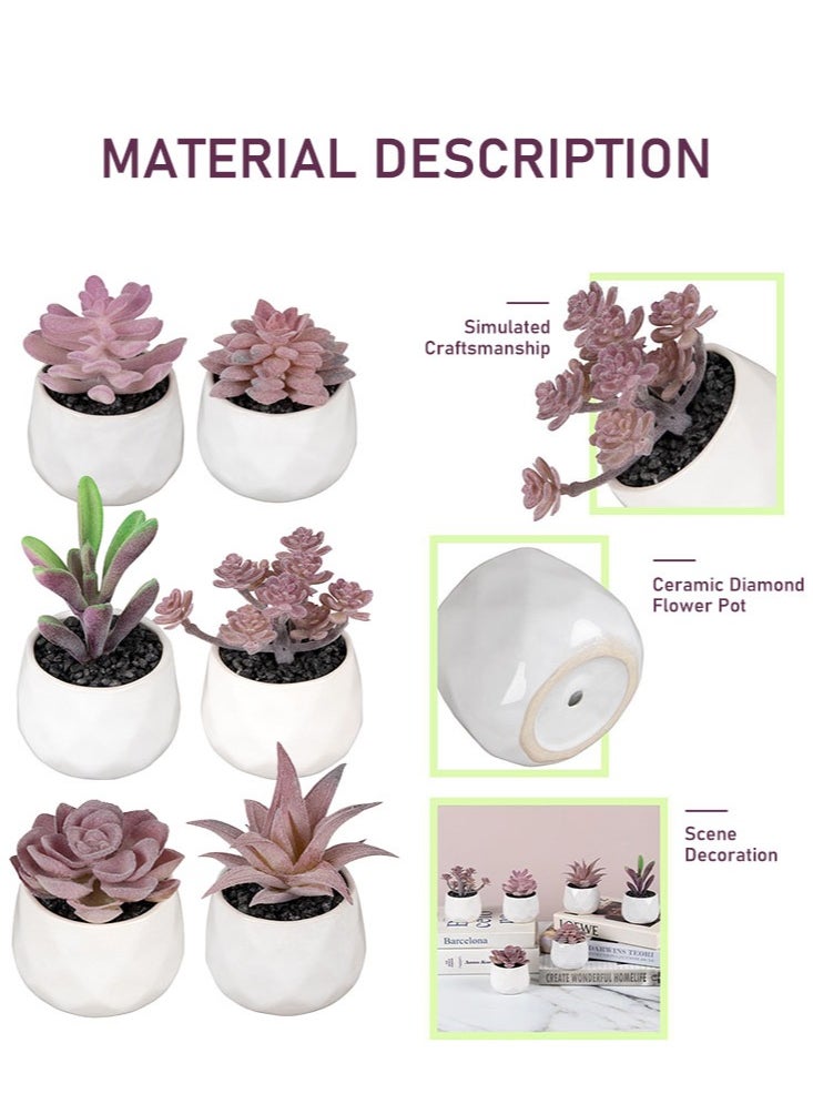 Perfii 6-Pack Realistic Artificial Succulents - Maintenance-Free and Safe, Aesthetic Decor for Any Space  - Image 3