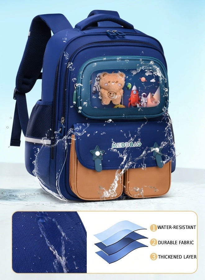 Kids School Backpack Grades 3-6 Simple Cartoon Design - Large Capacity, Lightweight, Ergonomic & Waterproof - Back to School Gift - Image 4