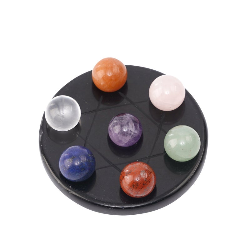 Natural Crystal Gem Mini Seven Star Array Seven Star Disc Round Bead Ornaments Seven Mans Star Feng Shui Home Jewelry Ornaments - Image 1